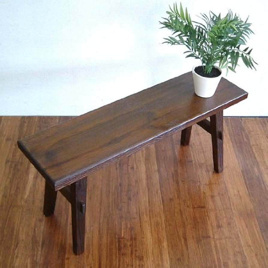 Amazon | 木製ロング ベンチ 二人掛 ブラウン 幅90cm 【MO-29